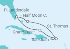 Reiseroute der Kreuzfahrt  Bahamas, Puerto Rico, Amerikanische Jungferninseln - Holland America Line
