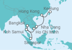 Reiseroute der Kreuzfahrt  Thailand, Vietnam, China - NCL Norwegian Cruise Line