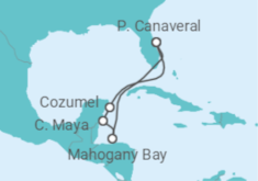 Reiseroute der Kreuzfahrt  7 DAY EXOTIC WESTERN CARIBBEAN - Carnival Cruise Line