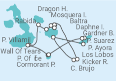 Reiseroute der Kreuzfahrt  Galepagos Inseln - Celebrity Cruises