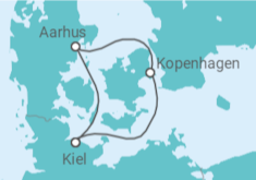 Reiseroute der Kreuzfahrt  Kurzreise nach Dänemark - AIDA