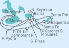 Reiseroute der Kreuzfahrt  Galapagos Inseln - Celebrity Cruises
