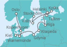 Reiseroute der Kreuzfahrt  Von Stockholm (Schweden) nach Oslo (Norwegen) - NCL Norwegian Cruise Line
