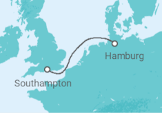 Reiseroute der Kreuzfahrt  Deutschland - Cunard