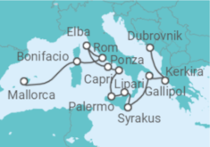 Reiseroute der Kreuzfahrt  Bella Italia?– Bella Vita - Hapag-Lloyd Cruises