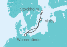Reiseroute der Kreuzfahrt  Kurzreise nach Stockholm & Gotland - AIDA