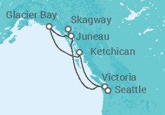 Reiseroute der Kreuzfahrt  Alaska - NCL Norwegian Cruise Line
