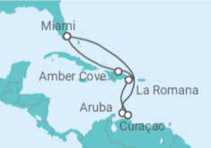 Reiseroute der Kreuzfahrt  8 DAY EXOTIC SOUTHERN CARIBBEAN CRUISE - Carnival Cruise Line
