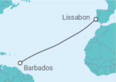 Reiseroute der Kreuzfahrt  Barbados - WindStar Cruises