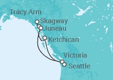 Reiseroute der Kreuzfahrt  7 DAY ALASKA CRUISE - Carnival Cruise Line
