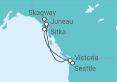 Reiseroute der Kreuzfahrt  Alaska - Royal Caribbean