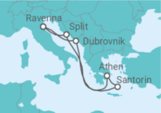 Reiseroute der Kreuzfahrt  Kroatien, Griechenland - Royal Caribbean