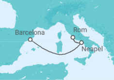 Reiseroute der Kreuzfahrt  Italien - Royal Caribbean