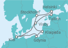 Reiseroute der Kreuzfahrt  10 Nächte Ostsee mit Tallinn - Mein Schiff