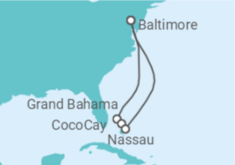 Reiseroute der Kreuzfahrt  Bahamas - Royal Caribbean