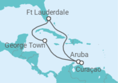 Reiseroute der Kreuzfahrt  Kaimaninseln, Aruba, Curaçao - Celebrity Cruises