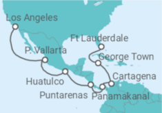 Reiseroute der Kreuzfahrt  Mexiko, Costa Rica, Panama, Kolumbien, Kaimaninseln - Celebrity Cruises