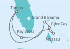 Reiseroute der Kreuzfahrt  Bahamas, USA - Royal Caribbean
