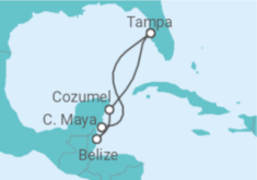 Reiseroute der Kreuzfahrt  Mexiko, Belize - Royal Caribbean