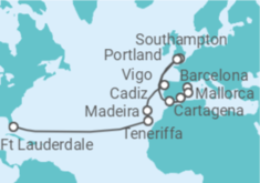 Reiseroute der Kreuzfahrt  Iberian Grand Adventure - Princess Cruises