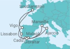 Reiseroute der Kreuzfahrt  Mediterranean Explorer - Princess Cruises