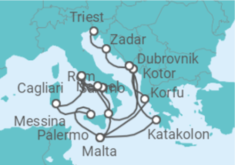 Reiseroute der Kreuzfahrt  Grand Mediterranean Explorer - Princess Cruises