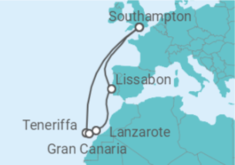 Reiseroute der Kreuzfahrt  Canary Islands - Princess Cruises