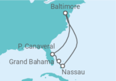 Reiseroute der Kreuzfahrt  USA, Bahamas - Royal Caribbean