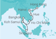 Reiseroute der Kreuzfahrt  Vietnam, Thailand - Celebrity Cruises