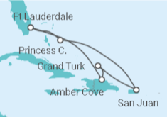Reiseroute der Kreuzfahrt  Eastern Caribbean with Puerto Rico - Princess Cruises