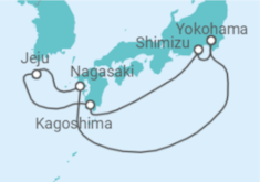 Reiseroute der Kreuzfahrt  Kyushu & Korea - Princess Cruises