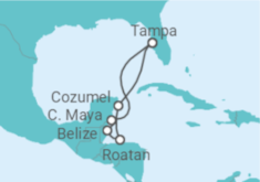 Reiseroute der Kreuzfahrt  Mexiko, Honduras, Belize - Royal Caribbean