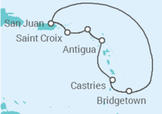 Reiseroute der Kreuzfahrt  Sint Maarten, Antigua Und Barbuda, St. Lucia, Barbados - Royal Caribbean