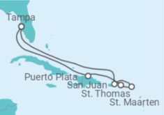 Reiseroute der Kreuzfahrt  Puerto Rico, Sint Maarten, Amerikanische Jungferninseln - Royal Caribbean