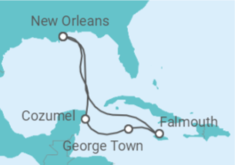 Reiseroute der Kreuzfahrt  Mexiko, Kaimaninseln, Jamaika - Royal Caribbean
