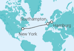 Reiseroute der Kreuzfahrt  Vereinigtes Königreich, USA - Cunard