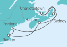 Reiseroute der Kreuzfahrt  Canada & New England - Princess Cruises