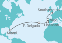 Reiseroute der Kreuzfahrt  Spanien, Portugal - NCL Norwegian Cruise Line