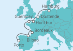 Reiseroute der Kreuzfahrt  Westeuropa (Musikreise) – Malerische Küstensymphonien - Hapag-Lloyd Cruises