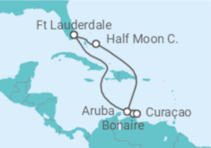 Reiseroute der Kreuzfahrt  Curaçao, Aruba - Holland America Line
