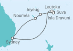 Reiseroute der Kreuzfahrt  Fiji - Princess Cruises