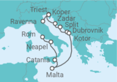 Reiseroute der Kreuzfahrt  Von Ravenna (Italien) nach Civitavecchia (Rom) - Royal Caribbean