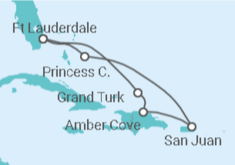 Reiseroute der Kreuzfahrt  Eastern Caribbean with Puerto Rico - Princess Cruises