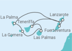 Reiseroute der Kreuzfahrt  Kanaren mit La Gomera - AIDA