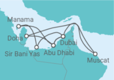 Reiseroute der Kreuzfahrt  Große Orient-Reise ab Dubai - AIDA