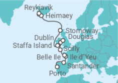 Reiseroute der Kreuzfahrt  Europas Inselwelten – So nah, so schön, so inspirierend - Hapag-Lloyd Cruises