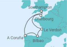 Reiseroute der Kreuzfahrt  Spain & France - Princess Cruises