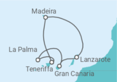 Reiseroute der Kreuzfahrt   7 Nächte - Kanaren mit Madeira - ab/bis Santa Cruz - Mein Schiff