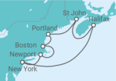 Reiseroute der Kreuzfahrt  Nordamerika All Inclusive & New York im Frühling - MSC Cruises