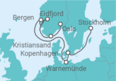 Reiseroute der Kreuzfahrt  Dänemark, Deutschland, Norwegen Alles Inklusive - MSC Cruises